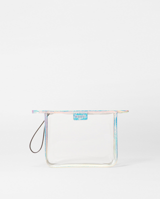 Opal Leather Small Clear Metro Clutch