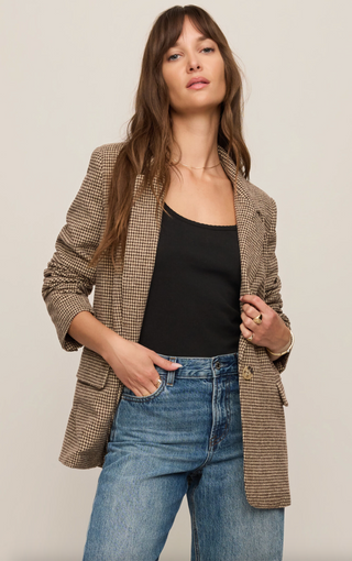Evan Check Blazer - Dark Chocolate