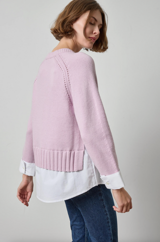 Mixed Media Crewneck Sweater - Sugarplum