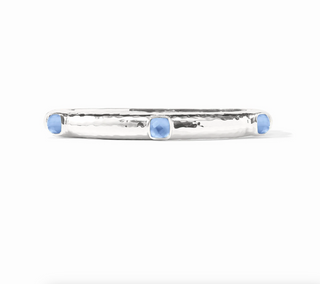Catalina Hinge Bangle - Silver/Iridescent Chalcedony Blue - OS