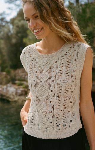 Baroque Sweater Top - Crystal