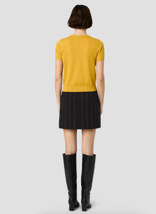 Nola Fine Knit SS Sweater - Deep Marigold