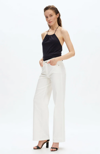 Maeve Mid Rise Straight Woven - White