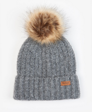 Barbour Saltburn Beanie & Tartan Scarf Gift Set - Grey Rose