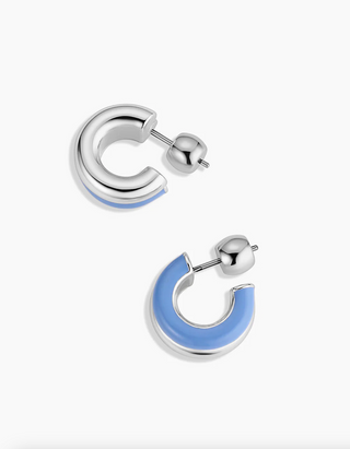 Lou Stacked Huggies - Chambray / Silver