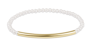 Bliss Bar Smooth Pearl 3mm Bracelet - Gold