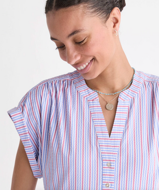 Dillon Harbor Dress - Blue Red Stripe
