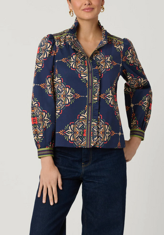 Theo Top - Navy Multi