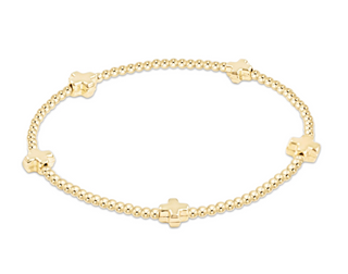 Signature Cross Small 2mm Gold Bracelet