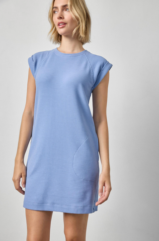 Saddle Sleeve Shift Dress - Bluebird