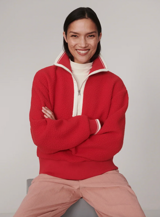 Anika Half Zip Fleece - Pink Begonia