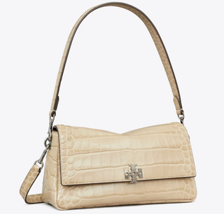 Charlie Embossed Croc Small Shoulder Bag - Light Hickory