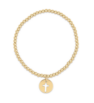 Classic Gold 3mm Bracelet - Blessing Gold Disc