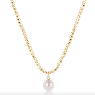 choker beaded - classic gold 3mm - classic pearl 10mm charm