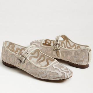 Michaela Mesh Mary Jane Flat - Modern Ivory Mesh