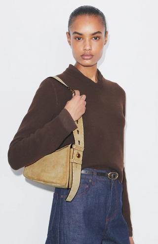 Romy Suede Small Shoulder Bag - Butter