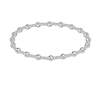 Classic Sincerity Pattern 4MM Bead Bracelet - Sterling