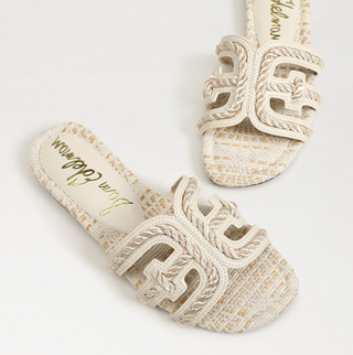 Bay Twist Slide Sandal - Modern Ivory Faux Raffia