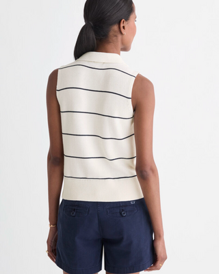 Polo Sweater Tank - Nautical Navy Stripe