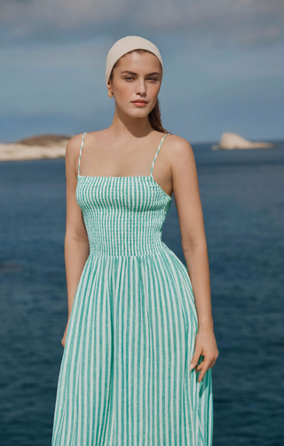 Bayside Striped Midi Dress - La Palma