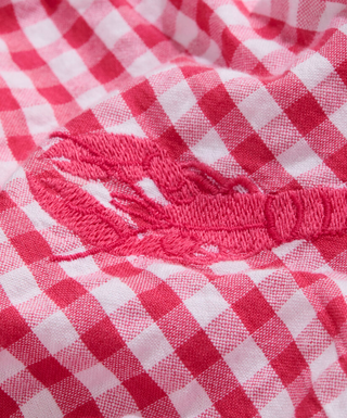 Short Sleeve Dress - Gingham Red White