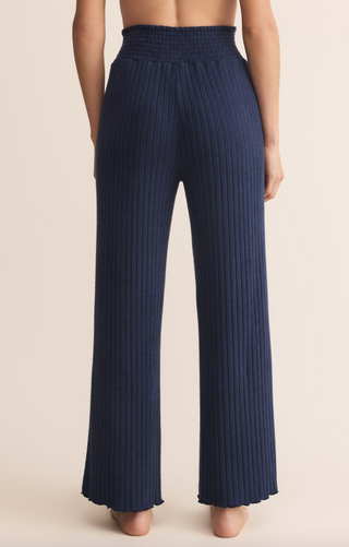 Dawn Smocked Rib Pant - Blue Sapphire