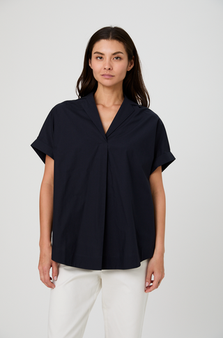 Poplin Collar Pullover - Marine