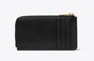Charlie Quilted Zip Card Case - Black
