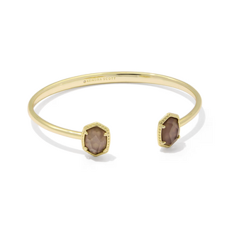 Daphne Frame Cuff Bracelet - Gold Taupe Mother of Pearl S/M