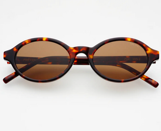 Zoe Acetate Round Womens Sunglasses - Tortoise / Brown