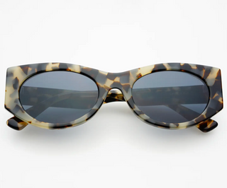 Layla Acetate Oval Sunglasses - Gray Tortoise