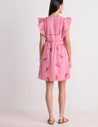Short Sleeve Dress - Gingham Red White