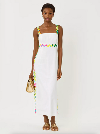 Mikayla Linen Midi Dress - Resort White