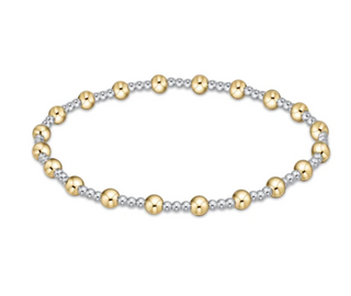 Classic Sincerity Pattern 4mm Bead Bracelet - Mixed Metal