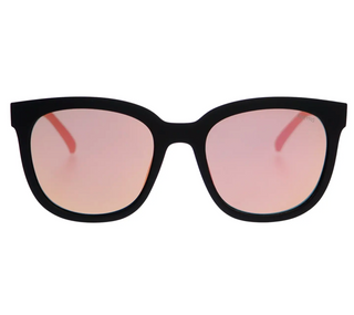Taylor Oversized Sunglasses - Matte Black/Pink Mirror