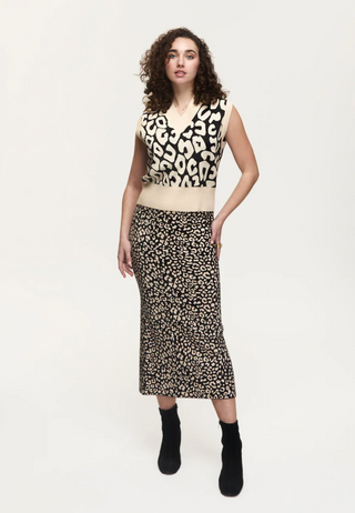 Cheetah Skirt - Black/Cream