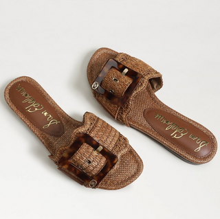 Bambi Slide Raffia Sandal - Cuoio