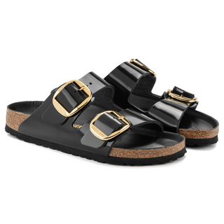 Arizona Big Buckle Natural Leather Patent - High Shine Black