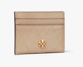 Charlie Quilted Card Case - Soft Cement