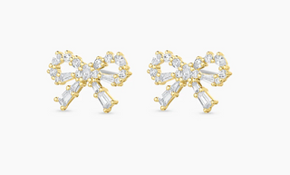 Fancy Bow Earrings - Gold