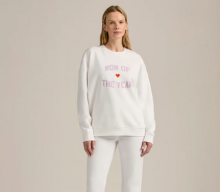 Mom Of The Year Sweatshirt - White with Wisteria