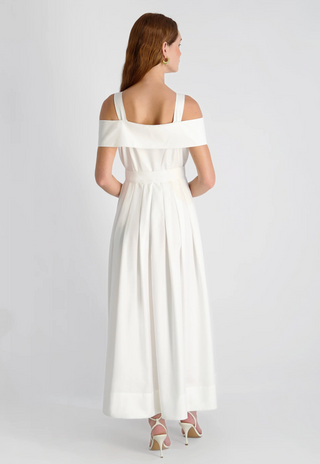 Fluid Rayon Midi Dress - Summer White