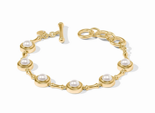Bamboo Pearl Bracelet - Gold Pearl