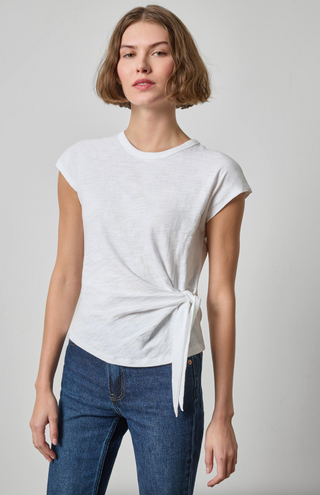 Tie Front Tee - White
