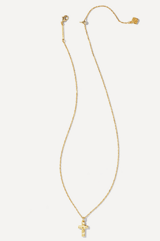 Cross Pendant Necklace - Gold Metal