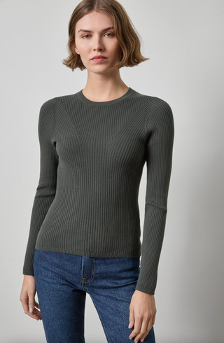 Angled Rib Crewneck Sweater - Elm