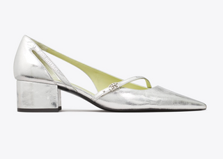 Double T Buckle D'Orsay Pump - Silver