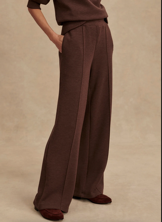 The Wide Leg Pant 28" - Coffee Bean Marl