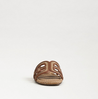 Bay Multicolor Slide Sandal - Twany Tan Faux Raffia