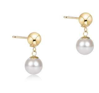 Classic 10mm Ball Drop Stud - Pearl